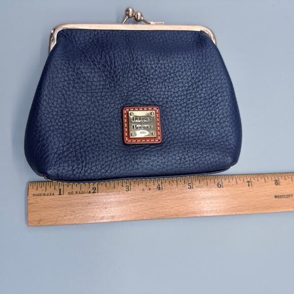Dooney & Bourke Blue Pebble Grain Large Frame Kisslock Wallet Purse - Picture 5 of 7